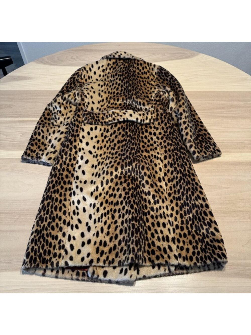 Fur Method Vintage Animal Print Long Sleeve Belted Coat Women's Size Medium - Picture 2 of 6